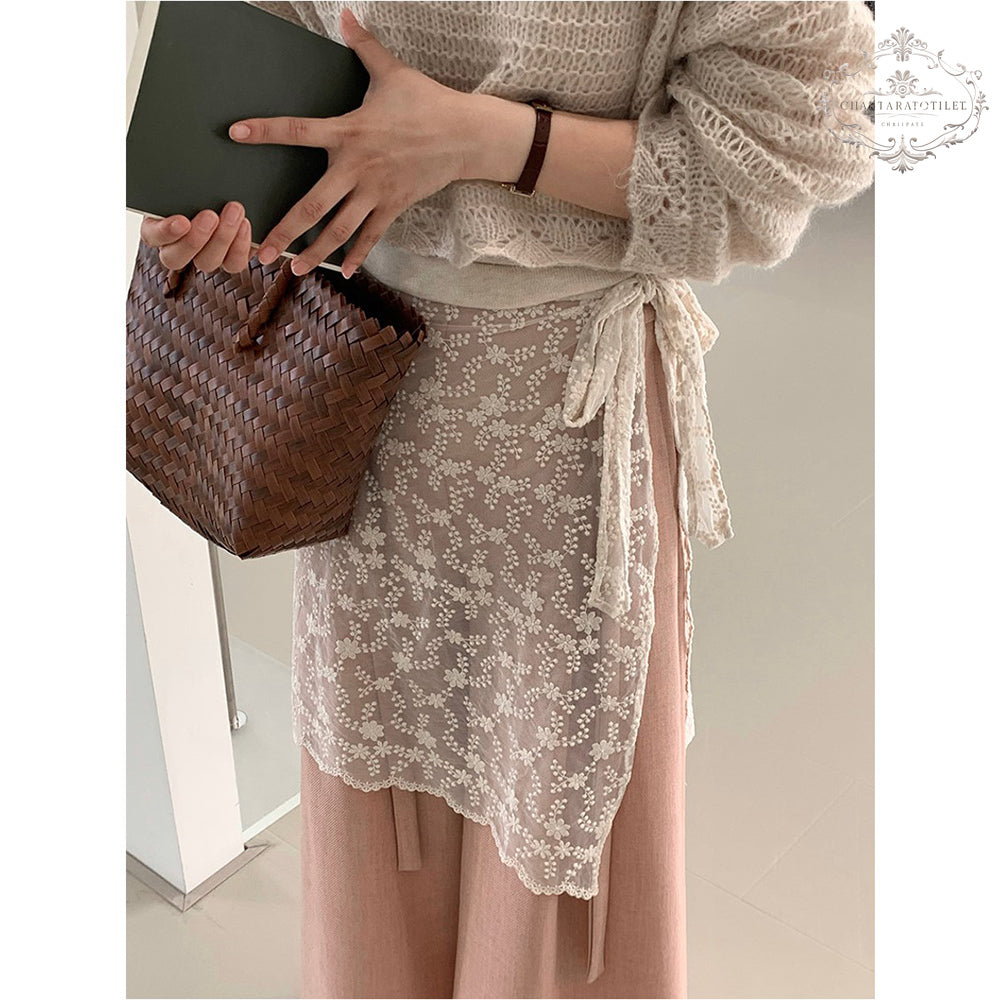 Japanese lace skirt and curtain textured layering item [CHSK136]