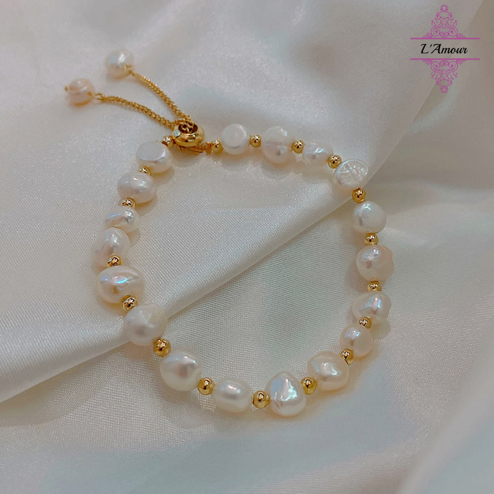 Baroque freshwater pearl bracelet Korean fashion ins temperament pearl bracelet [LA153]