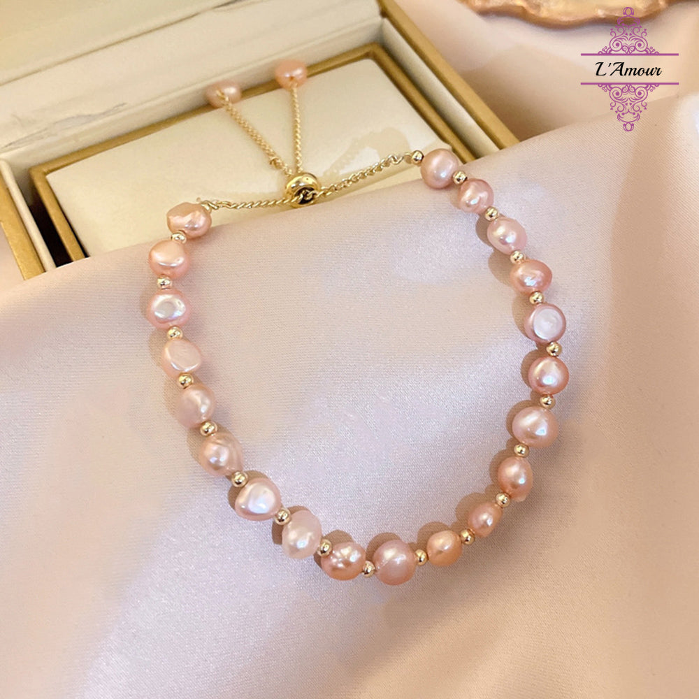 Baroque freshwater pearl bracelet Korean fashion ins temperament pearl bracelet [LA153]