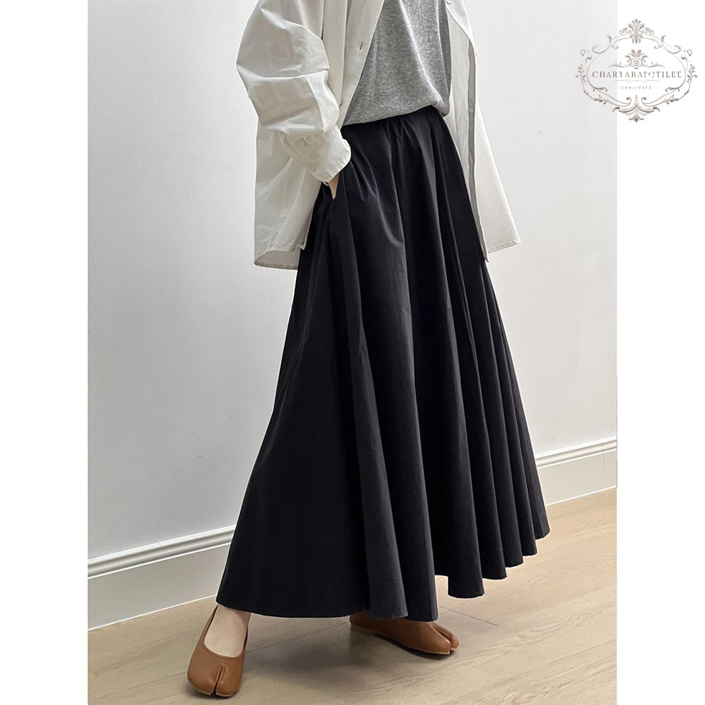 Yamamoto style girl umbrella skirt Japanese black umbrella skirt A-line skirt [CHSK134]