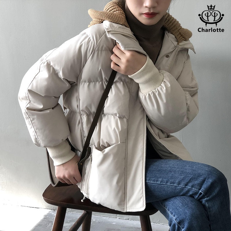 French woolen hat women's warm jacket hooded jacket [CHCO42]