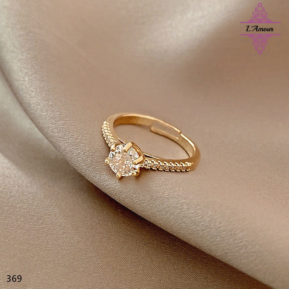 Pearl diamond ring Japanese and Korean trendy design simple diamond open ring [PG125]