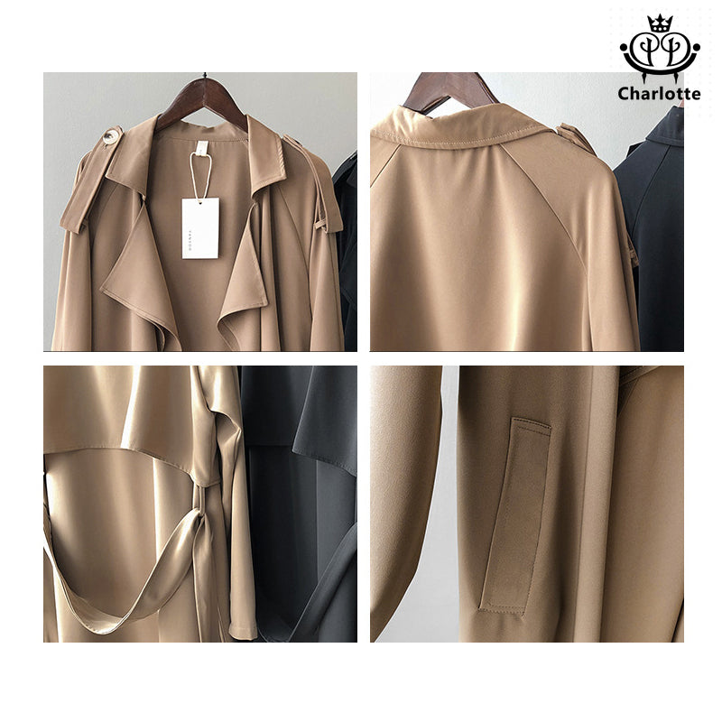 French long version trench coat, retro British style trench coat, women's trench coat [CHCO14]