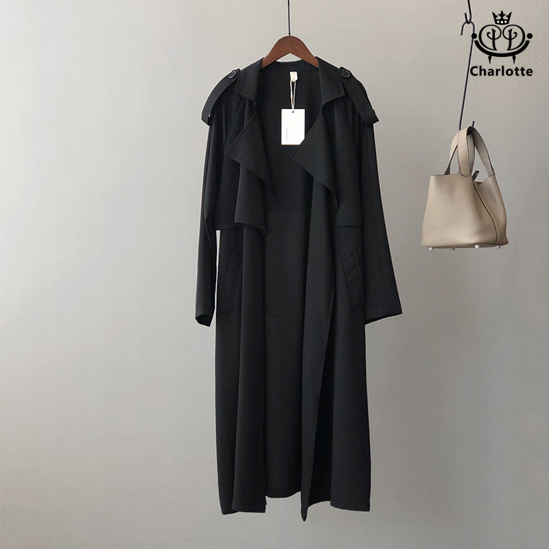 French long version trench coat, retro British style trench coat, women's trench coat [CHCO14]