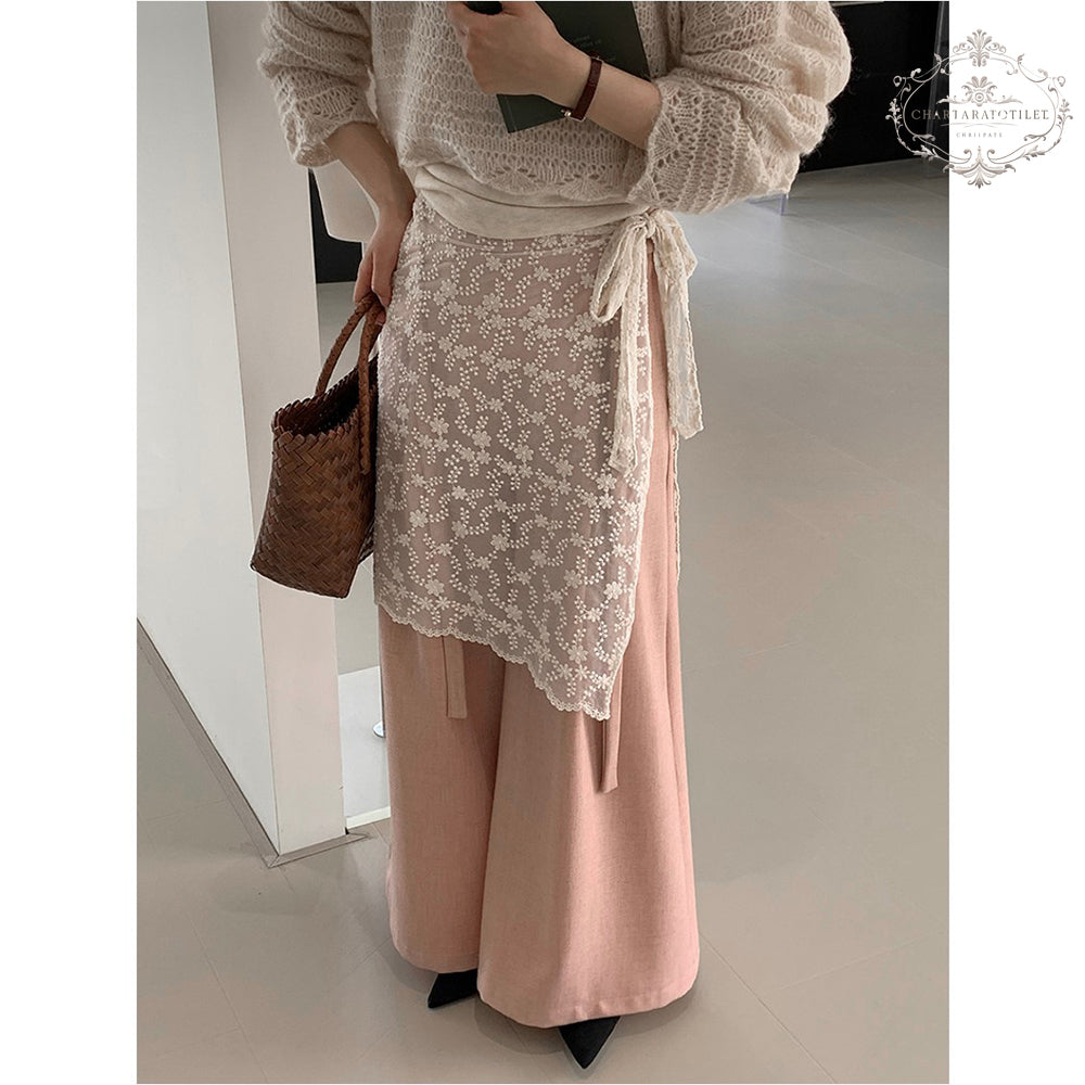 Japanese lace skirt and curtain textured layering item [CHSK136]