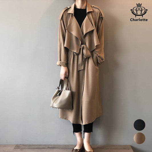 French long version trench coat, retro British style trench coat, women's trench coat [CHCO14]