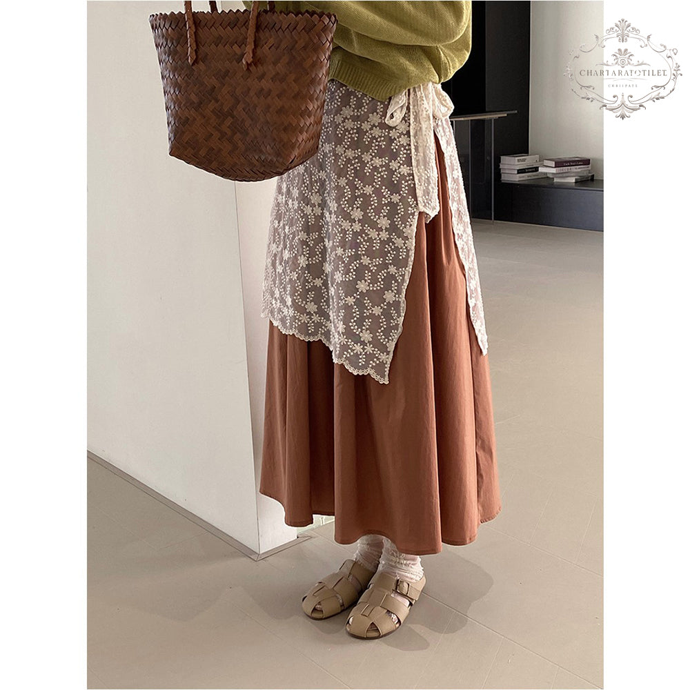 Japanese lace skirt and curtain textured layering item [CHSK136]