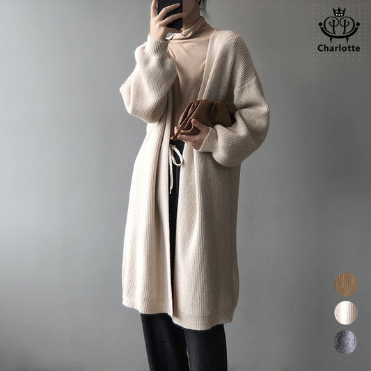 French winter lazy style cardigan knitted threaded jacket long-sleeved knitted jacket [CHCO38]