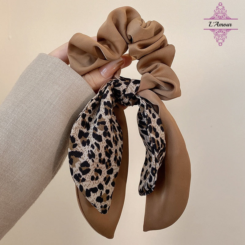 Temperament Leopard Print Streamer Ponytail Hair Tie Leopard Print Hair Tie Bow Hair Accessory [PG121]