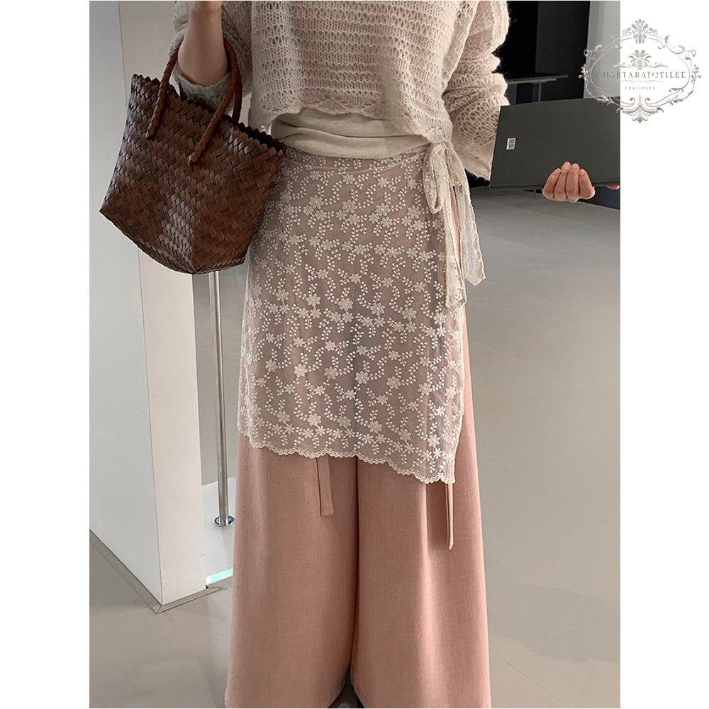 Japanese lace skirt and curtain textured layering item [CHSK136]