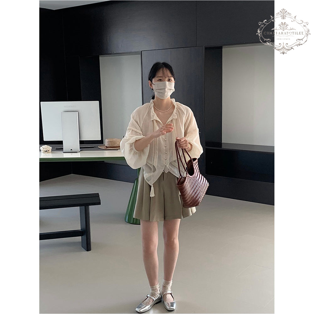 Korean style three-quarter shorts casual A-line pants skirt [CHOR11]