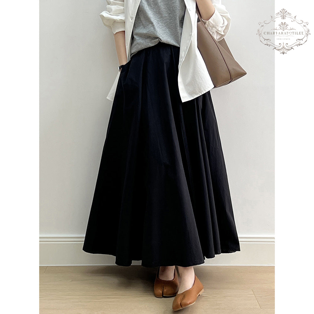 Yamamoto style girl umbrella skirt Japanese black umbrella skirt A-line skirt [CHSK134]