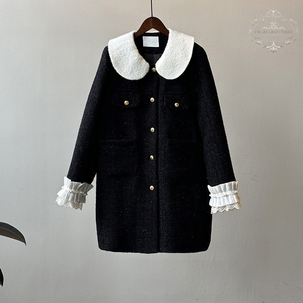 Winter high-end contrasting color doll collar jacket with down warm lining [CHCO80]