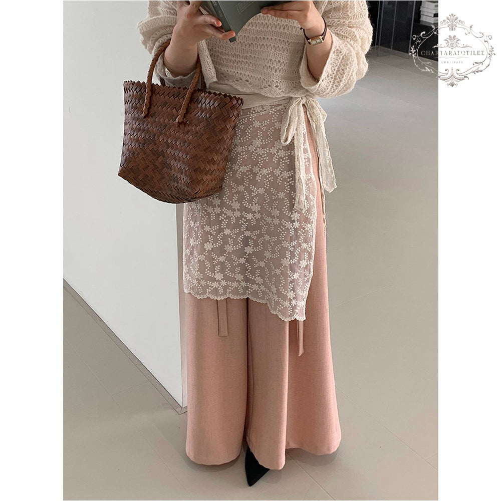 Japanese lace skirt and curtain textured layering item [CHSK136]