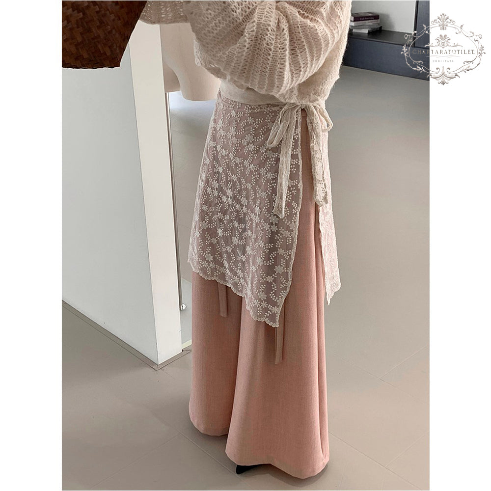 Japanese lace skirt and curtain textured layering item [CHSK136]