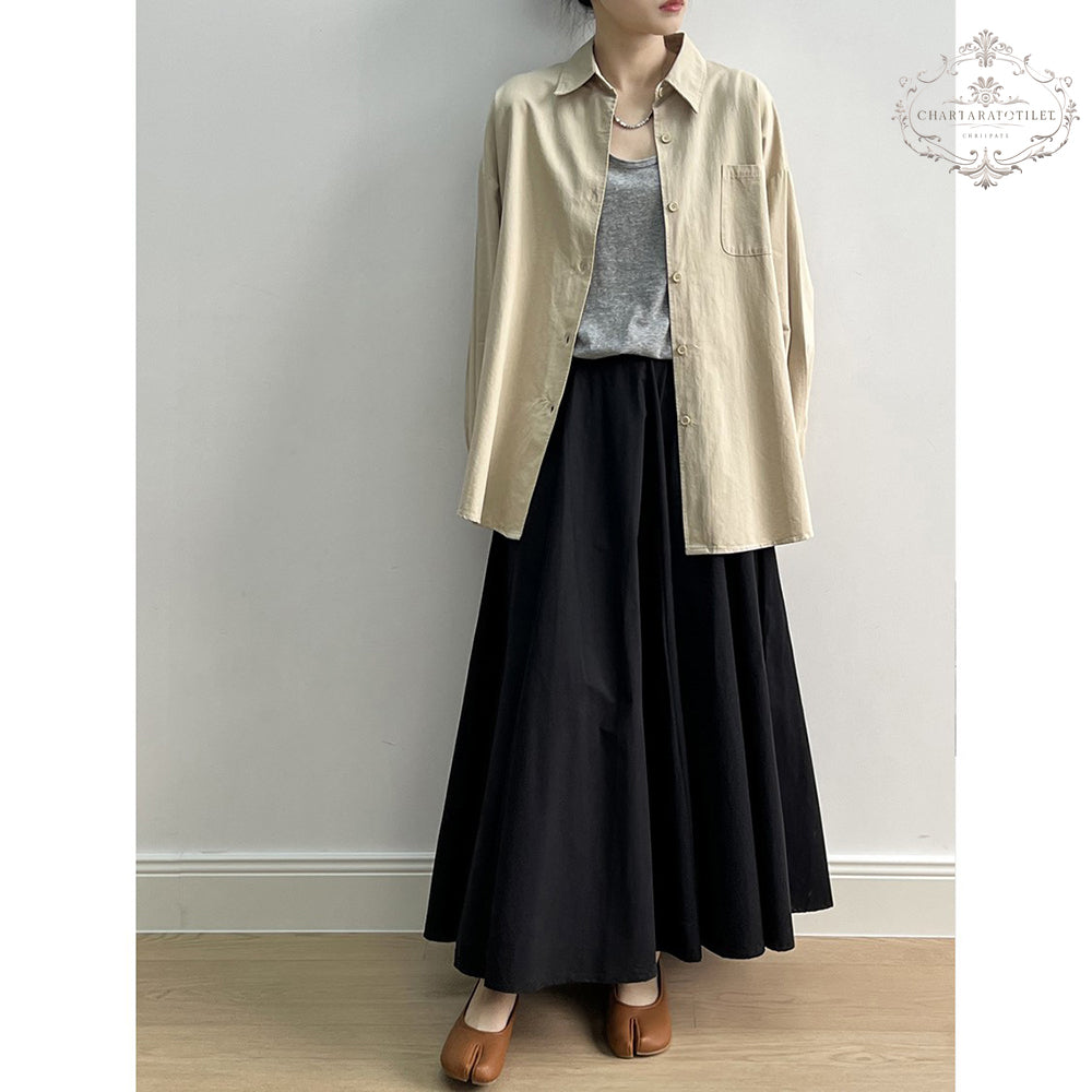 Yamamoto style girl umbrella skirt Japanese black umbrella skirt A-line skirt [CHSK134]