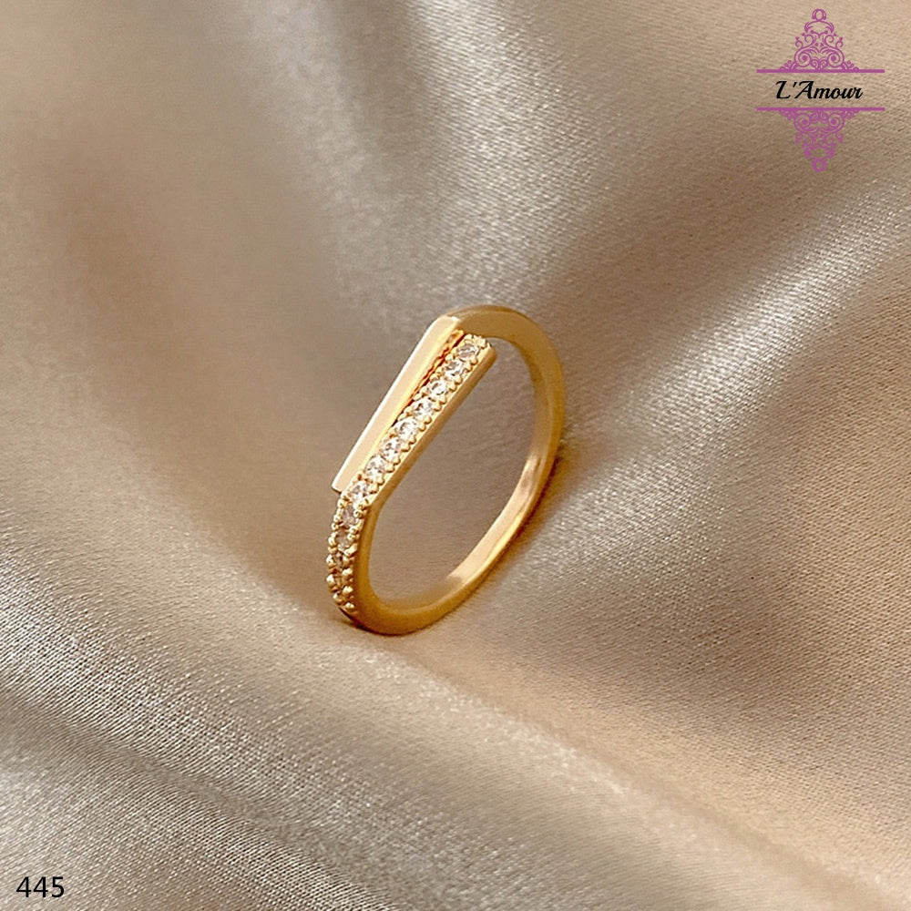 Pearl diamond ring Japanese and Korean trendy design simple diamond open ring [PG125]