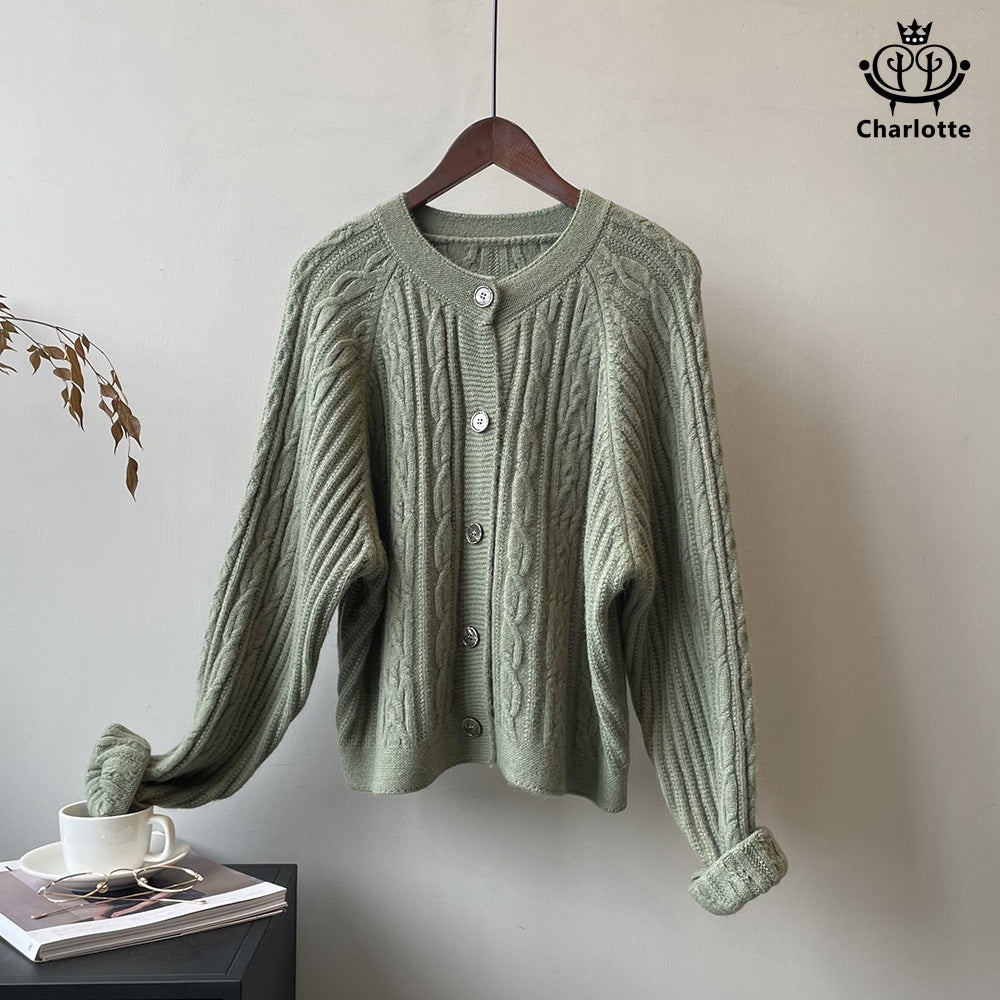 Elegant round neck knitted twist sweater knitted sweater [CHSW50]