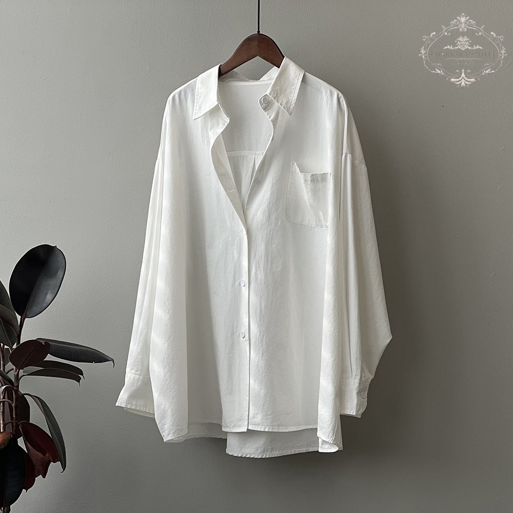 Yamamoto style girls wear pure cotton long-sleeved outer shirts, lazy style outer casual shirts [CHSH114]