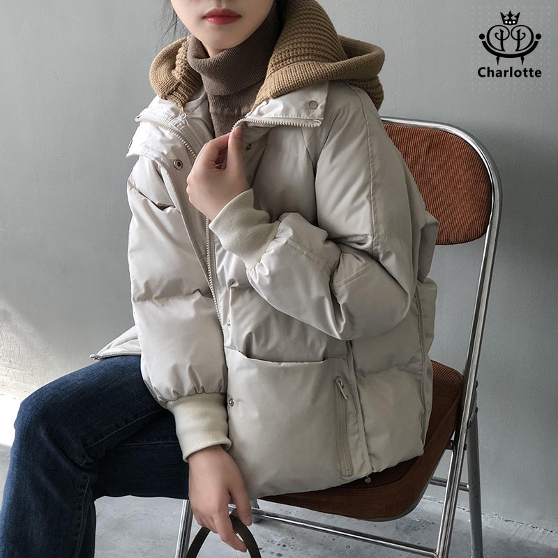 French woolen hat women's warm jacket hooded jacket [CHCO42]