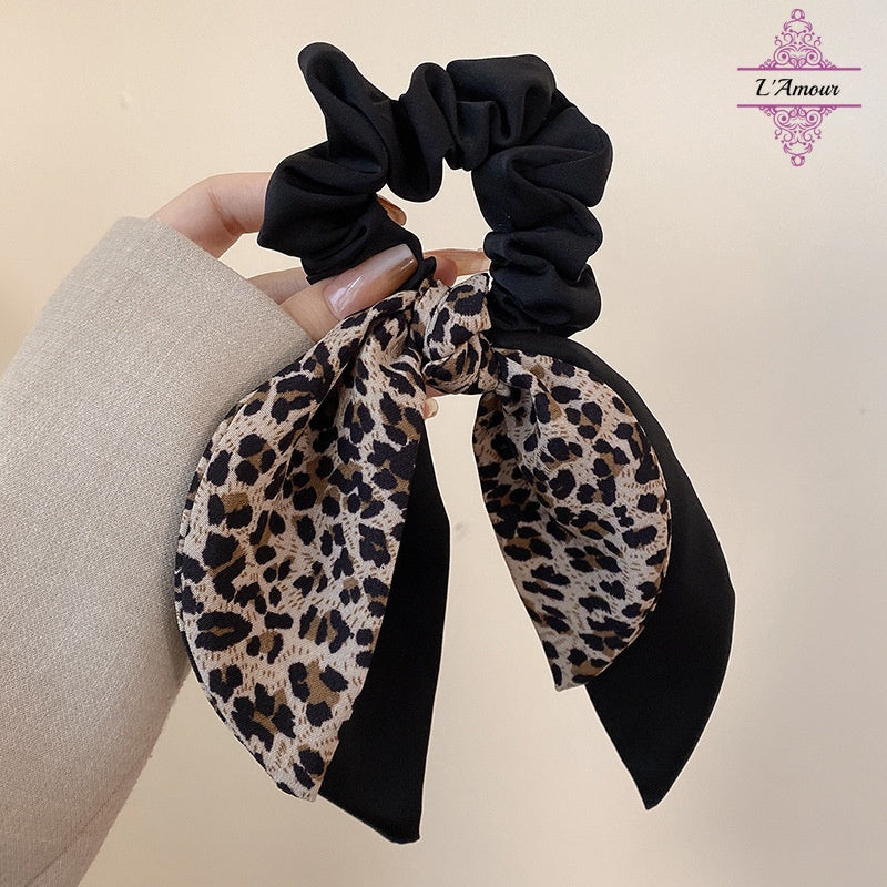 Temperament Leopard Print Streamer Ponytail Hair Tie Leopard Print Hair Tie Bow Hair Accessory [PG121]