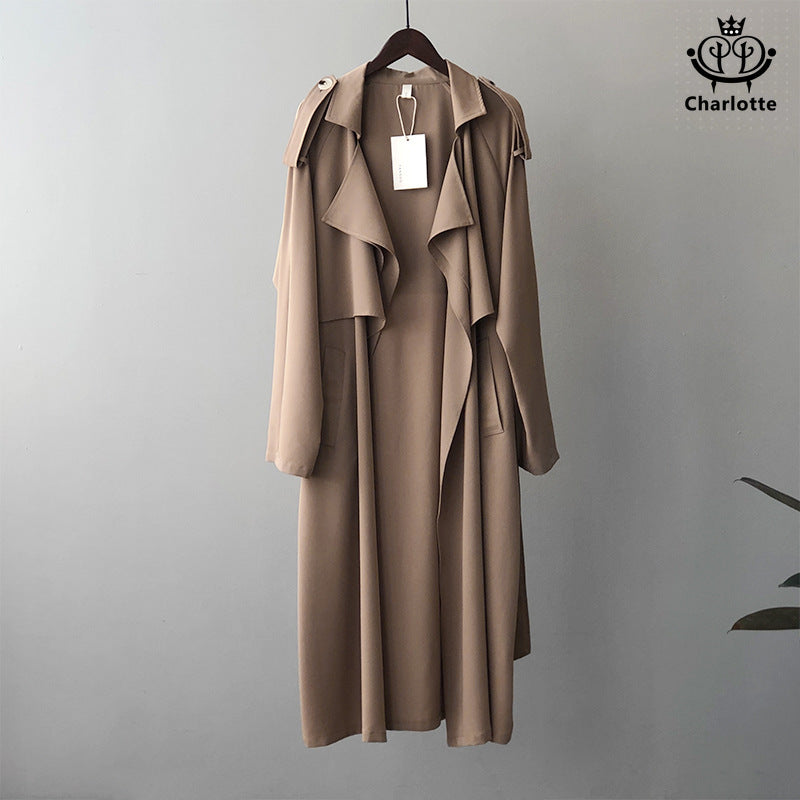 French long version trench coat, retro British style trench coat, women's trench coat [CHCO14]