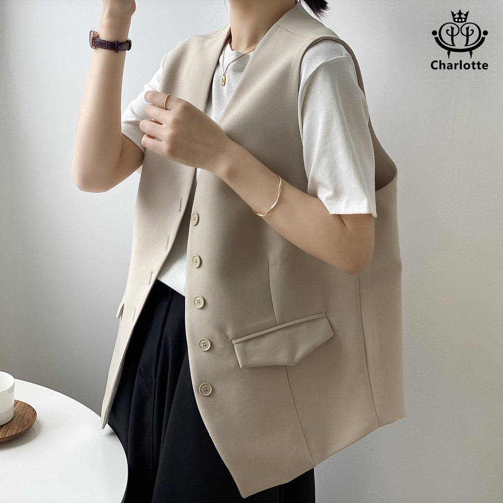 French oblique romantic and subtle temperament suit vest vest [CHCO60]