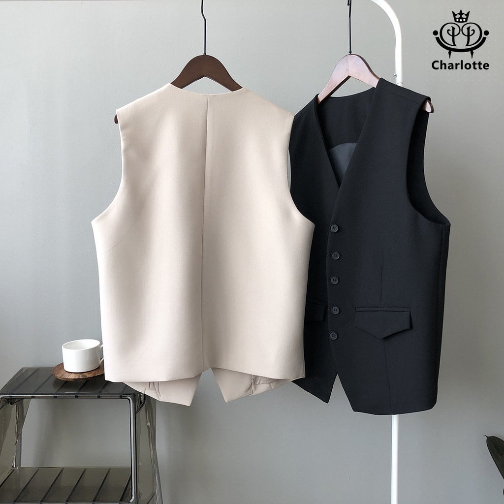 French oblique romantic and subtle temperament suit vest vest [CHCO60]