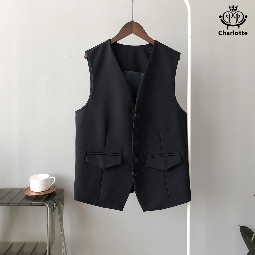 French oblique romantic and subtle temperament suit vest vest [CHCO60]