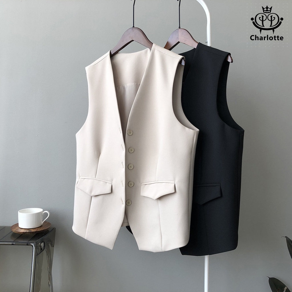 French oblique romantic and subtle temperament suit vest vest [CHCO60]