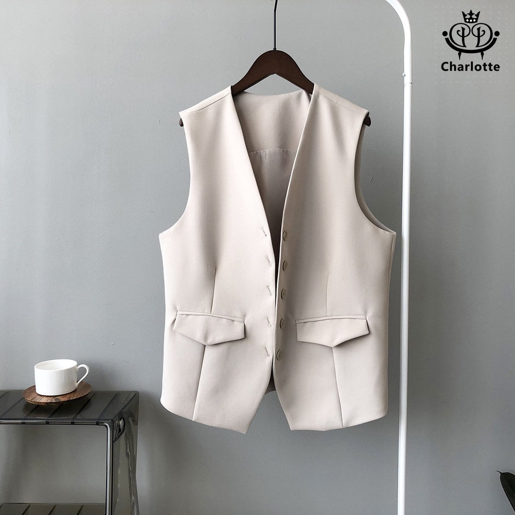 French oblique romantic and subtle temperament suit vest vest [CHCO60]