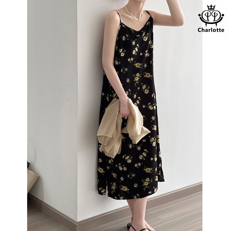 French Daisy Suspender Sleeveless Floral Dress [CHSK104]