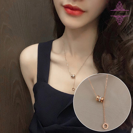 Pamper titanium steel beauty necklace clavicle chain cold style personalized clavicle chain [LA137]