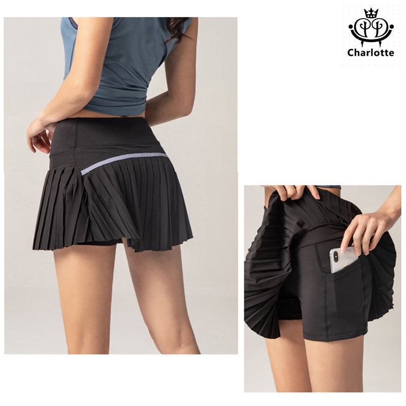 Elegant 100-fold anti-exposure tennis skirt sports pants and fitness skirt pants [YOGA02]