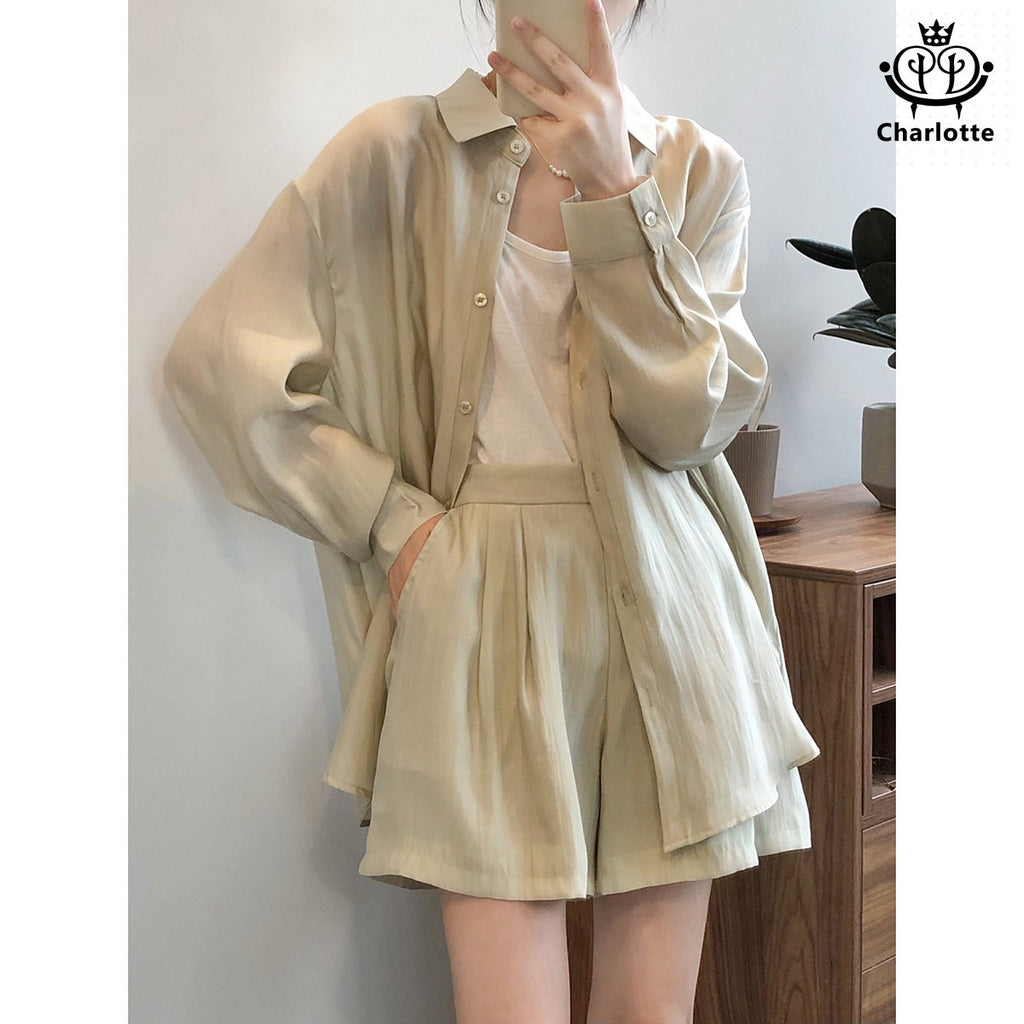 French drapey breathable summer shade Tencel suit two-piece suit [CHSH94]