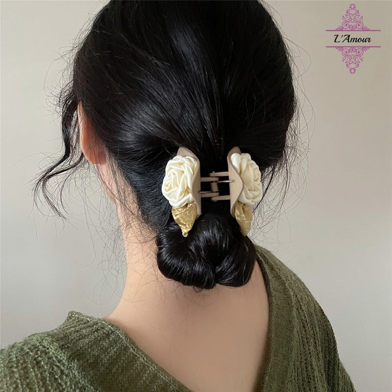 Forest style camellia flower hairpin for the back of the head [LA143]