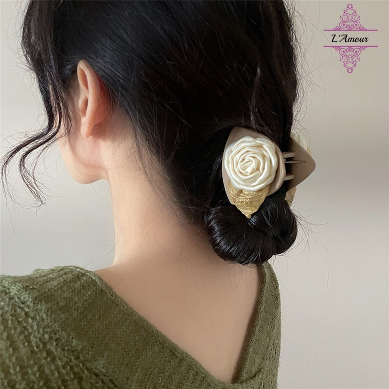 Forest style camellia flower hairpin for the back of the head [LA143]