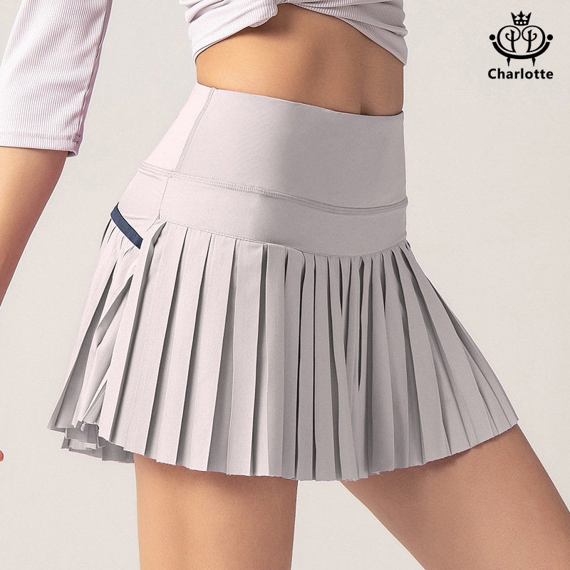 Elegant 100-fold anti-exposure tennis skirt sports pants and fitness skirt pants [YOGA02]