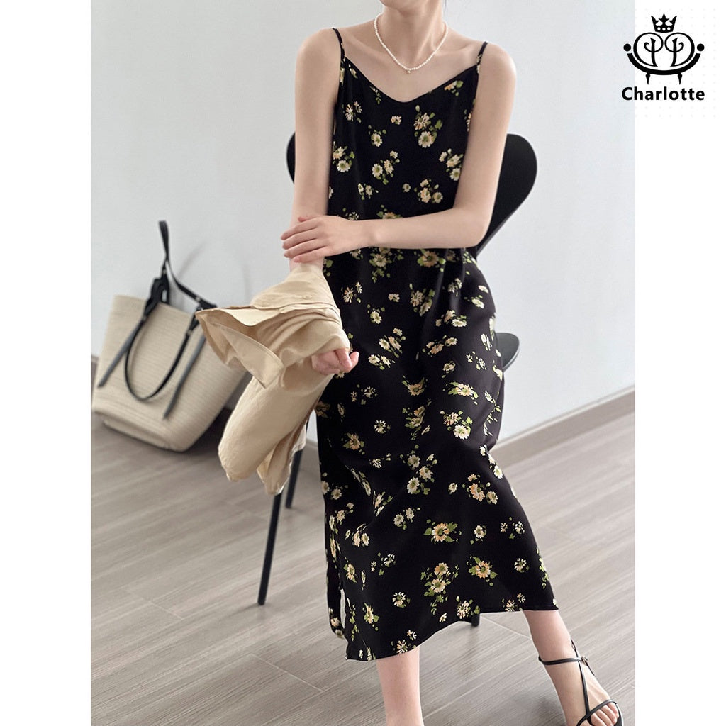 French Daisy Suspender Sleeveless Floral Dress [CHSK104]