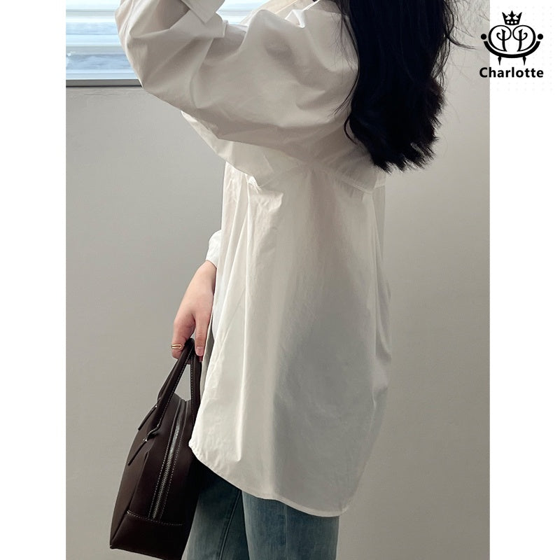 High-density combed cotton boyfriend shirt long-sleeved loose shirt [CHSH100]