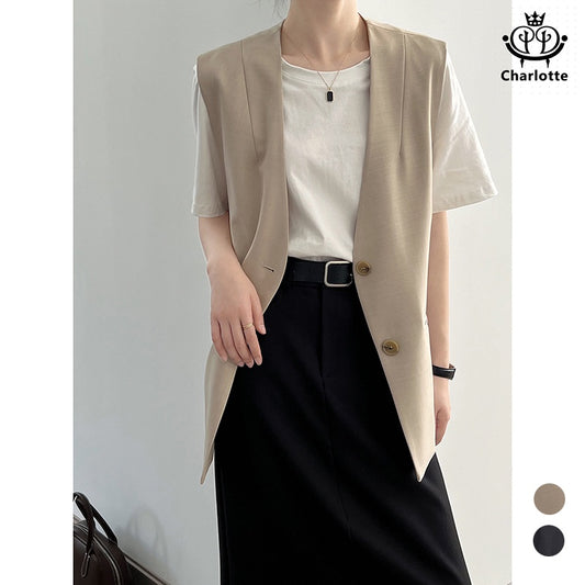 French sleeveless suit vest temperament vest jacket [CHCO69]