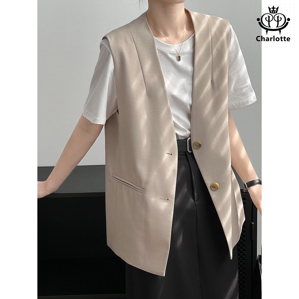 French sleeveless suit vest temperament vest jacket [CHCO69]