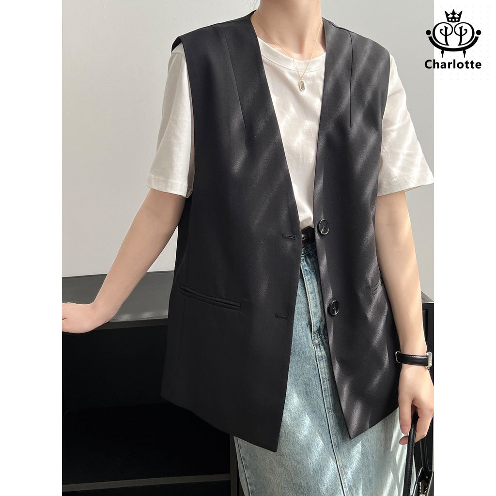 French sleeveless suit vest temperament vest jacket [CHCO69]