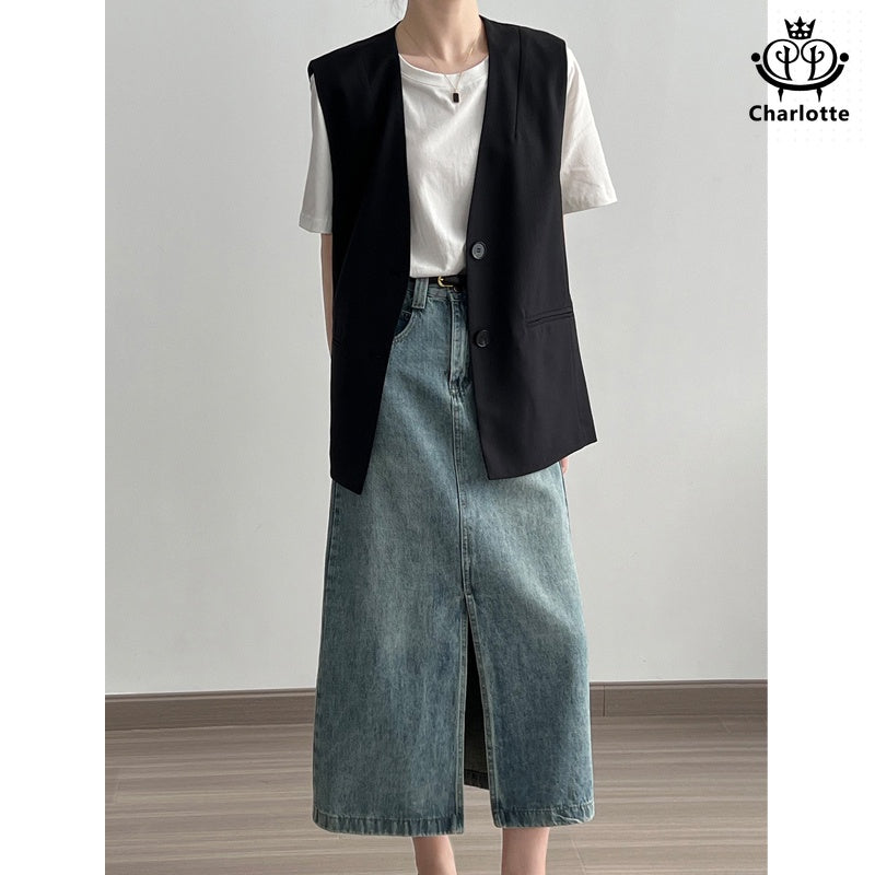 French sleeveless suit vest temperament vest jacket [CHCO69]