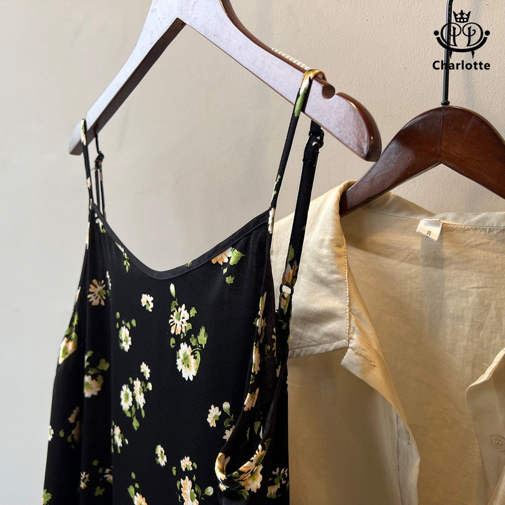 French Daisy Suspender Sleeveless Floral Dress [CHSK104]