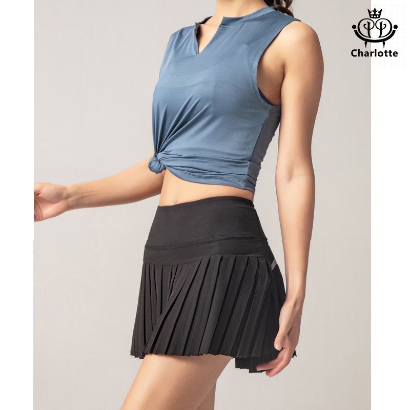 Elegant 100-fold anti-exposure tennis skirt sports pants and fitness skirt pants [YOGA02]