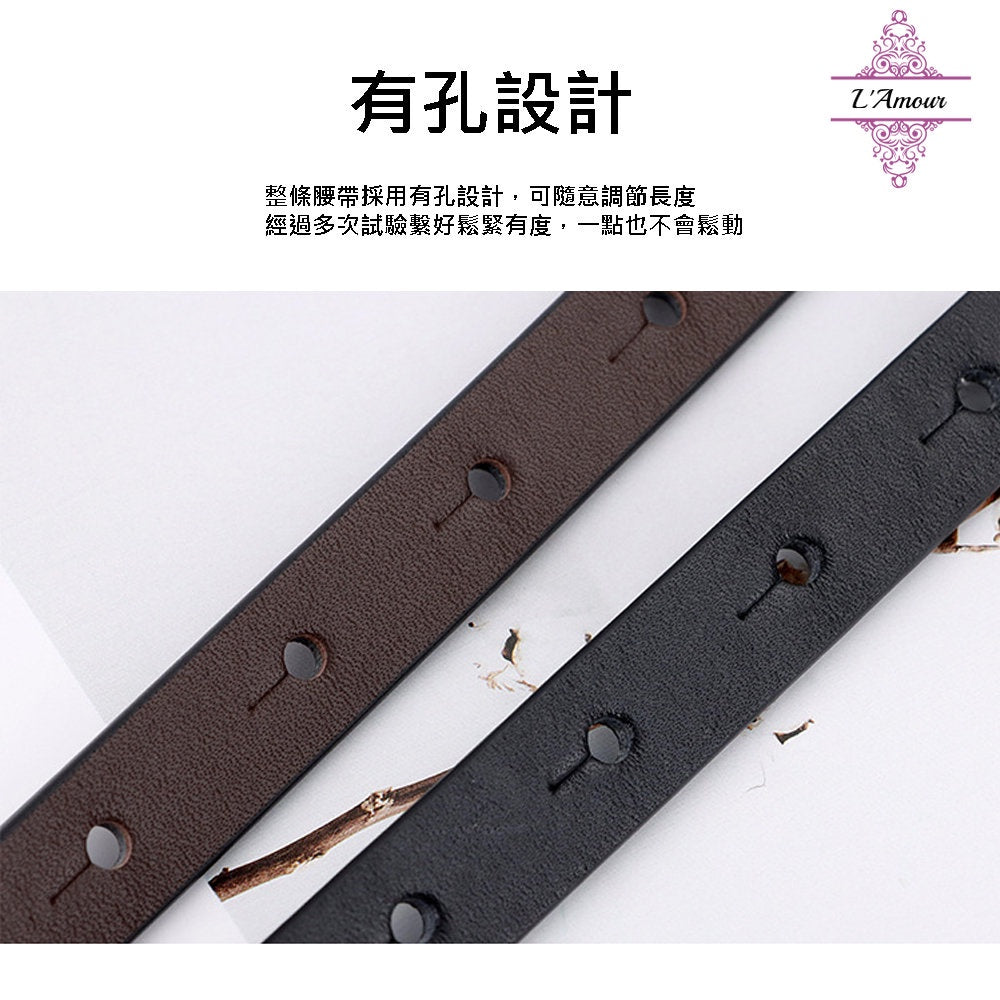 French taste Paris metallic leather belt geometric quadrilateral belt genuine leather elegant belt [LA126]