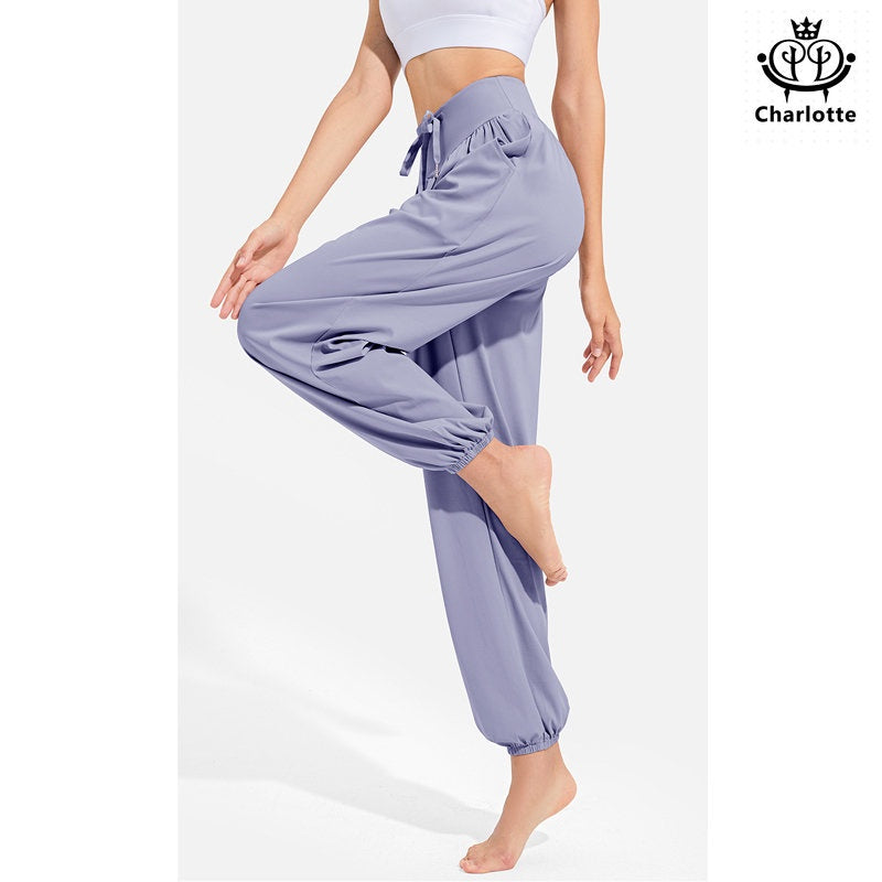 Ice-like silky dance pants, high UV protection sports pants, slimming and quick-drying yoga pants [YOGA08]