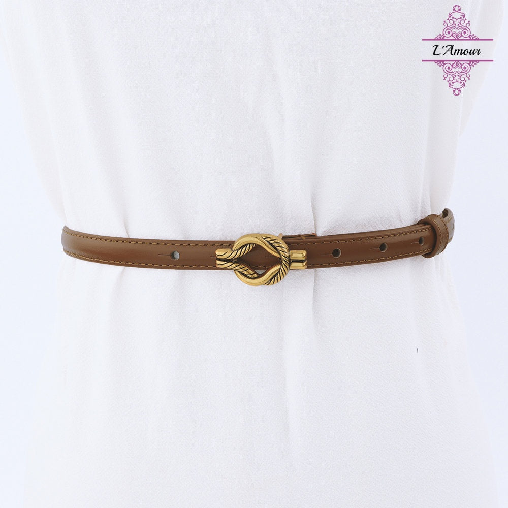 French woven love memory twisted belt exotic Greek style light luxury belt twist buckle girdle [LA130]