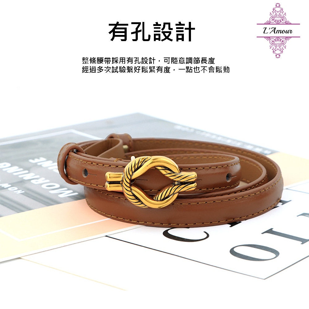 French woven love memory twisted belt exotic Greek style light luxury belt twist buckle girdle [LA130]